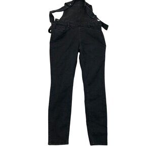 Refuge Womens Overalls Size 8 Slim Skinny Leg Bib Black Denim Casual Classic